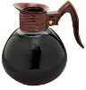 [ COFFEE DECANTER,64 OZ,GLASS,BROWN HANDLE ]