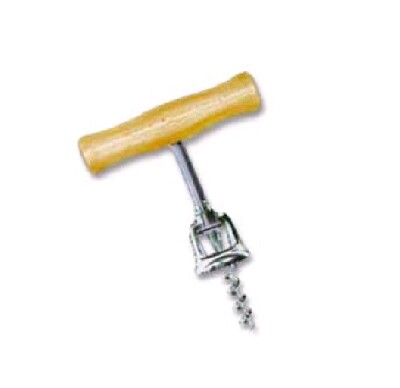[ CORK SCREW, W/BELL, WOOD HANDL ]