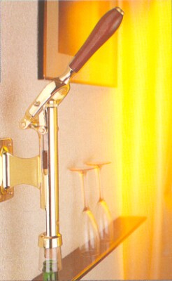 [ WINE OPENER, WALL MOUNT, BRASS ]
