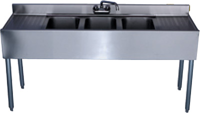 [ BAR SINK, 3-COMP, TWO DRAINBOA ]