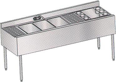 [ ICE CHEST & BAR SINK, 3-COMP,  ]