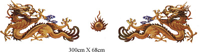 [ DOUBLE DRAGONS, 300  X 68 CM - ]