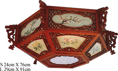 LANTERN, WOOD, CEILING, BRIGHT BROWN, L DLL001