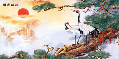 [ WALL PAPER, CRANES, 7'6