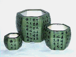 FLOWER  POT, PORCELAIN, HEXAGON, 5