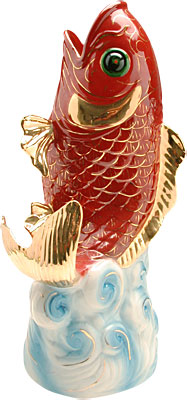 [ VASE, PORCELAIN, CARP, 17