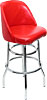 [ BAR STOOL, S/S BASE, VINYL SEAT, RED ]