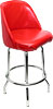 [ BAR STOOL, S/S BASE, VINYL SEAT, RED ]