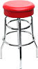 [ BAR STOOL, S/S BASE, VINYL SEAT, RED ]