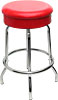 [ BAR STOOL, S/S BASE, VINYL SEAT, RED ]