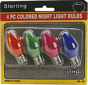 BULB, NIGHT LITE, COLORED, 4 PCS/SET HET009