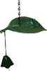 [ WINDBELL, CAST IRON, FROG ON LEAF ]