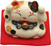 [ FORTUNE CAT, MINI, WHITE,  7/8" H ]