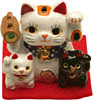 [ FORTUNE CAT, MINI, 3 CATS, 1-1/8" H ]