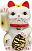 [ FORTUNE CAT, WHITE,  4" H ]