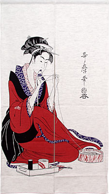 [ NOREN (DOOR) (WOMAN SEWING), 3 ]
