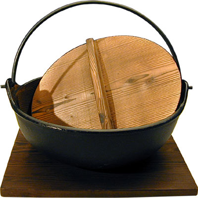 [ POT, CAST IRON, WOOD COVER & B ]