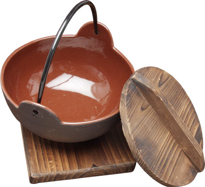 [ POT, CAST IRON, WOOD COVER & B ]