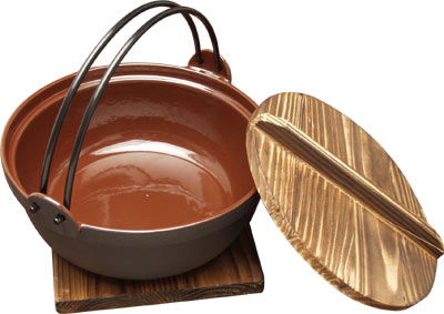 [ POT, CAST IRON, WOOD COVER & B ]