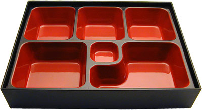 [ BENTO BOX, 6 SECT, NO LID, 10. ]