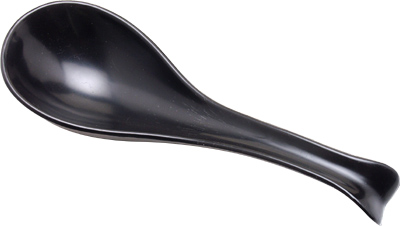 [ SPOON, MELAMINE, BLACK, 6.5