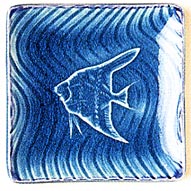 [ PLATE, SQ. (BLUE ANGLEFISH), 4 ]