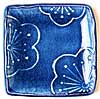 [ PLATE, SQ. (BLUE PLUM BLOSSOM), 4.5" ]