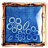 [ PLATE, SQ. (BLUE PLUM W BAMBOO), 4.5" ]