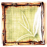 [ PLATE, SQ. (GREEN BAMBOO), 4.5 ]