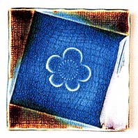 [ PLATE, SQ. (BLUE PLUM TILT), 4 ]