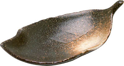 [ PLATE, LEAF, KUROCHA, BROWN, 3 ]