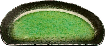 [ PLATE, GREEN/YELLOW CRACK FIN. ]