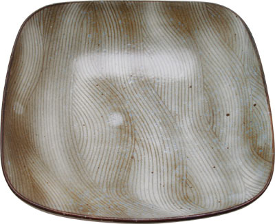 [ PLATE, GREY SWIRL, OCTAGON, 6. ]