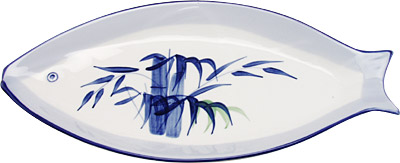 [ PLATE, BAMBOO, FISH SHAPE, 12. ]