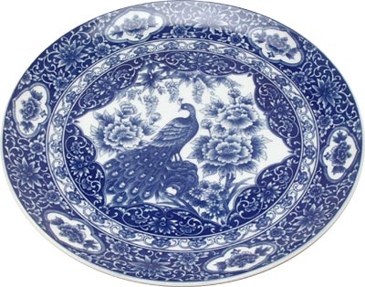 [ PLATE, PEACOCK FLOWER, 10