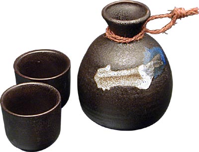 [ SAKE SET, 2 CUPS, TENMOKU BLAC ]