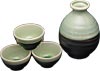 [ SAKE SET, 4 CUPS, SPRING GREEN ]