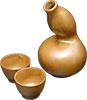 [ SAKE SET, 2 CUPS, GOLDEN GOURD ]