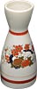 [ SAKE BOTTLE, RED FLOWERS ]