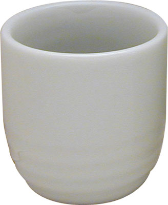 SAKE CUP, WHITE SPIRAL TEXTURED JSWPOMS023