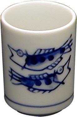 [ SAKE CUP, BLUE FISH - JSWPOMS0 ]