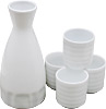 [ SAKE SET, 4 CUPS, WHITE ]