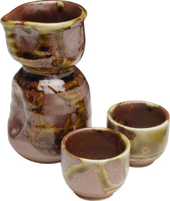 [ SAKE SET, 2 CUPS, BROWN - JSWP ]