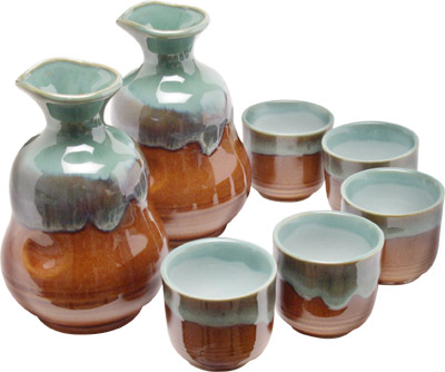 [ SAKE SET, 5 CUPS, BROWN - JSWP ]