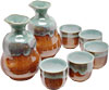 [ SAKE SET, 5 CUPS, BROWN ]