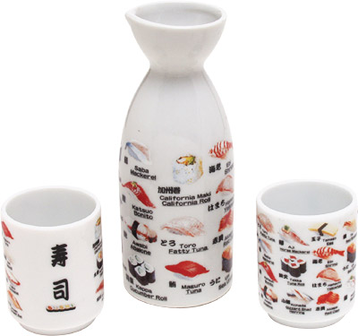 [ SAKE SET, 2 CUPS, WITH SUSHI I ]
