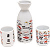 [ SAKE SET, 2 CUPS, WITH SUSHI IMPRINTS ]