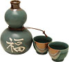 [ SAKE SET, 2 CUPS, GREENFUKU ]