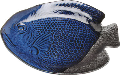 [ PLATE, NAMAKO BLUE, FISH, 14.5 ]