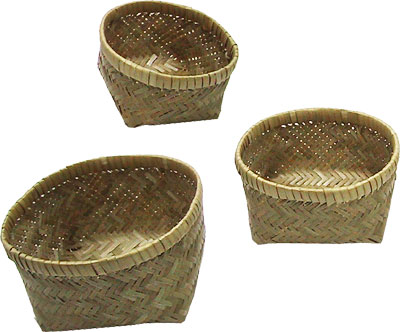 BASKET, BAMBOO, 4-3/4